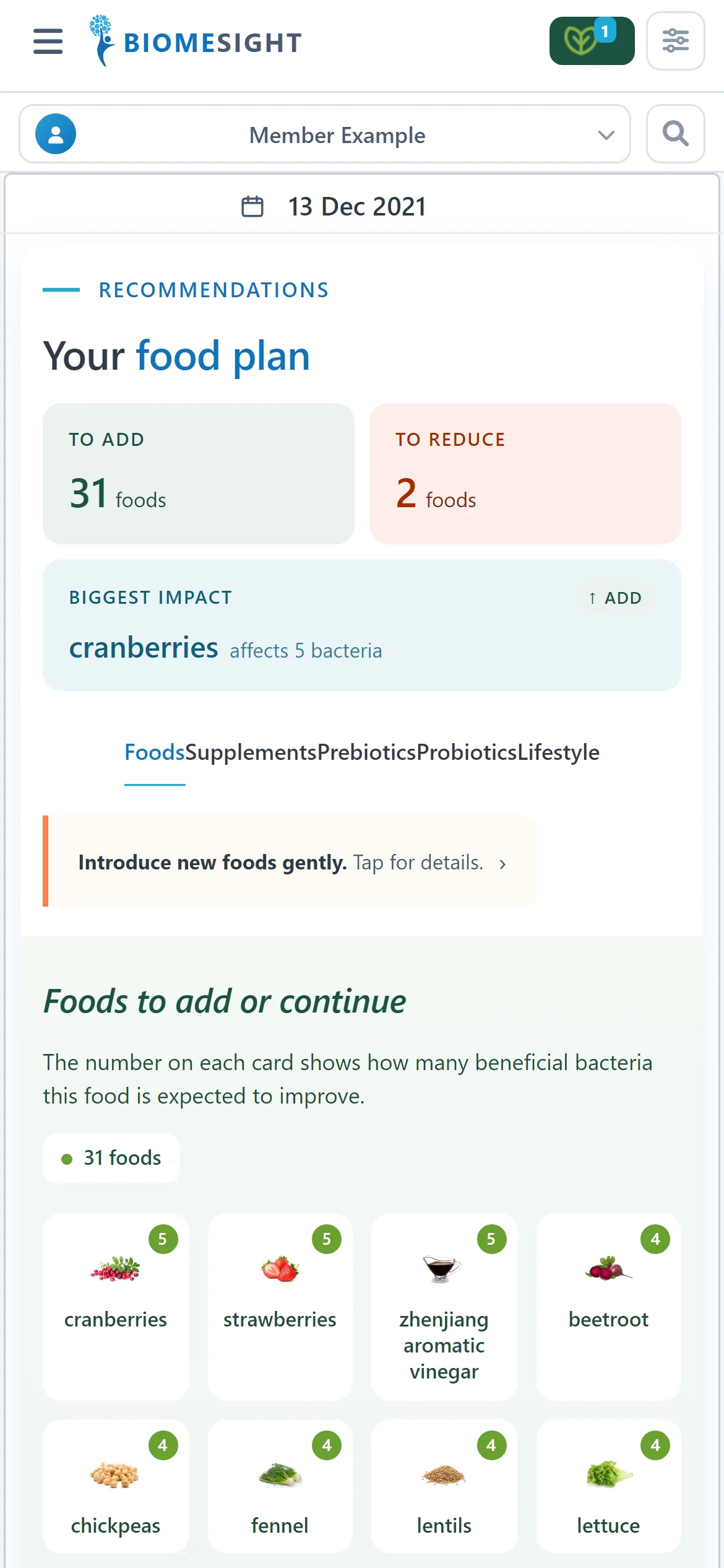 A food plan listing foods to add and foods to reduce